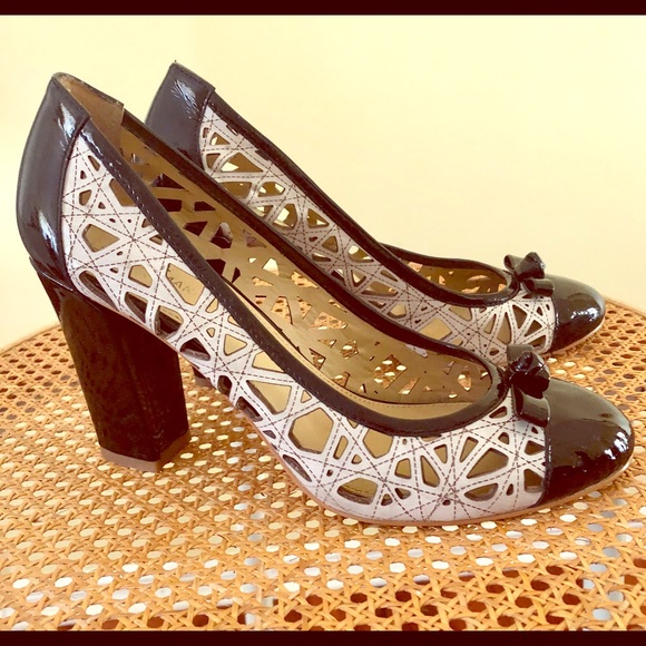 b. makowsky Shoes - B Makowsky black patent tan leather heels shoes 8